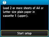 Bildschirm „Papier laden“